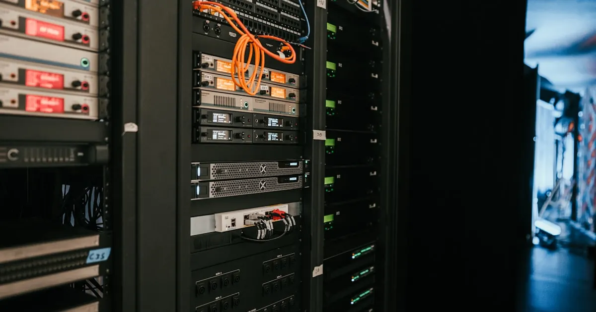 Server-Rack im professionellen Rechenzentrum — Colocation-Alternative zum eigenen Serverraum